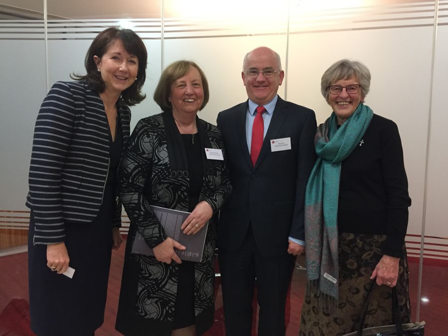 Mary Moorhead, Mary Reynolds rsm, Kevin Hoy, Margaret Scroope rsm at Good Governance Awards 2017